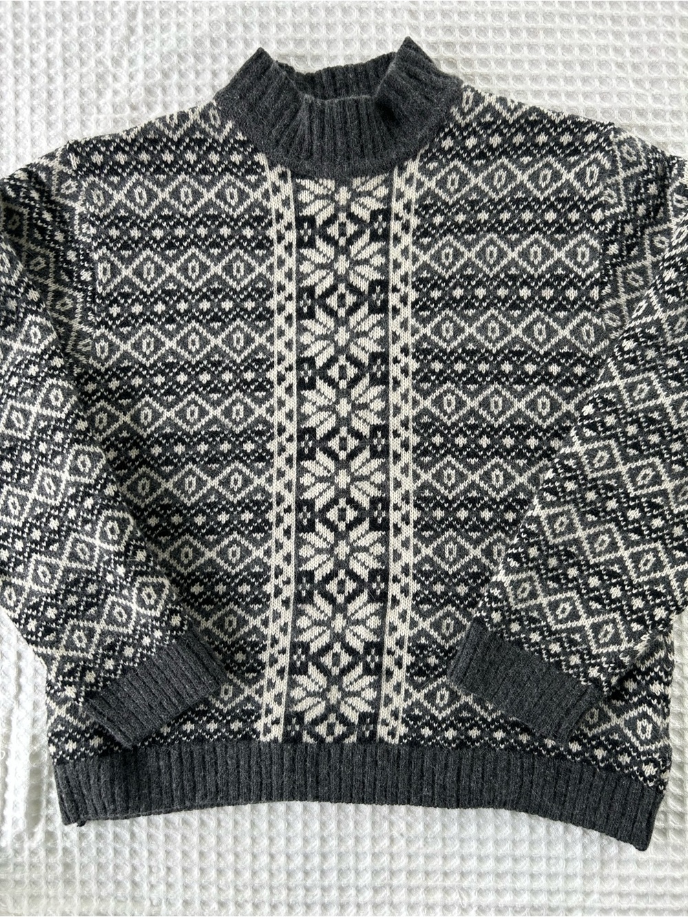 Vintage Fair Isle Sweater Wool Angora Blend Après-ski Cabincore